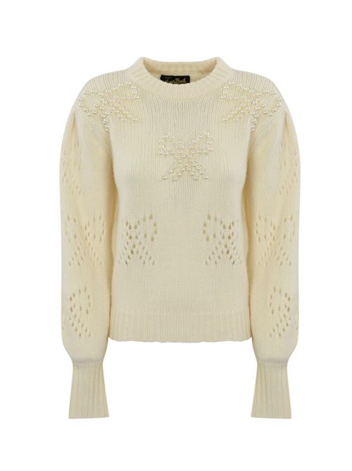 Maglione Bloom in lana con perline Mc2 Saint Barth | BLOOM00341G BOW LACE 10 PEARL